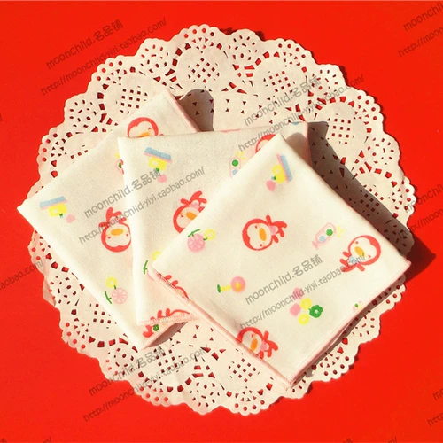 Японский синий хлопковый детский экологичный носовой платок для детского сада, шарф, розовый слюнявчик