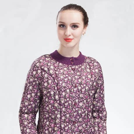 香格丹奴舒心鸟女新品中老年羽绒加大厚开衫保暖内衣套胆单件7334