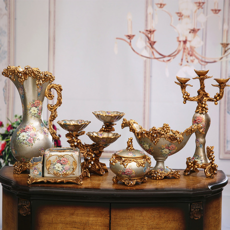 英伦曼舞 欧式高档复古奢华装饰品大套装 工艺品摆件乔迁送礼