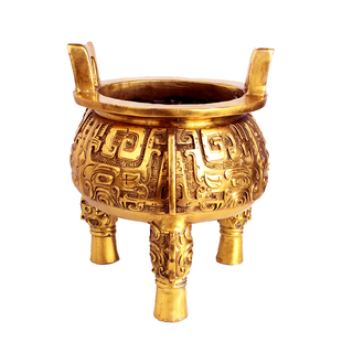 聚缘阁风水铜鼎摆件招财进宝工艺品三脚宝鼎家居招财铜鼎装饰摆件