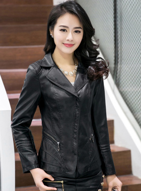 00       zh***99   发布了  皮衣女单新款外套女士修身长袖皮夹克