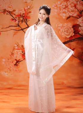 古装服装仙女 唐装汉服改良女贵妃古筝古代舞台服演出服秋冬清仓