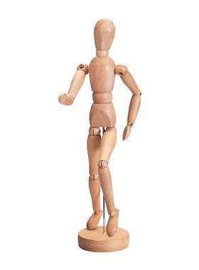 礼物宜家吉特达小木人木偶人玩具 30厘米木头人偶 绘画道具带底座