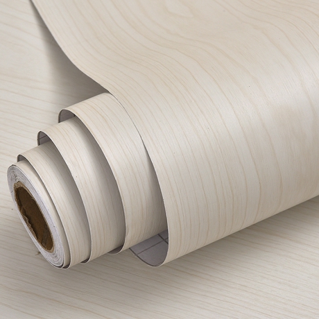 加厚防水家具翻新贴纸木纹贴纸白枫木自粘墙纸壁纸家具贴衣柜门 