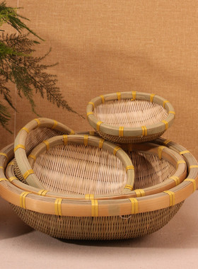 手工艺品竹编双层小竹篓竹箩 普洱茶散茶茶叶罐沱茶包装送礼礼盒