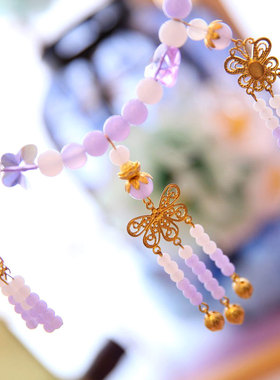 原创定制古风汉服配饰璎珞项圈项链玉石串珠吊坠cos配饰岚铃