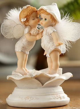 【英伦风:沉思白天使】复古做旧 美式乡村家居饰品 花园庭院摆件