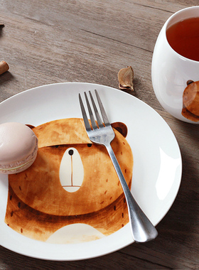 美国fred 创意笑脸盘子 food face diy餐盘 亲子盘子 男女款式