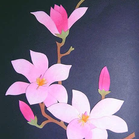 特价布贴画材料包原料凤尾纱diy手工丝绫堆绣布艺画装饰画玉兰花