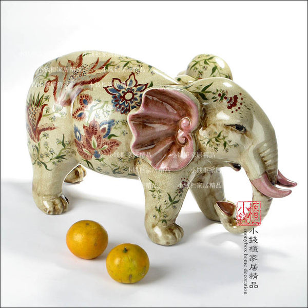 Городской дом крупномасштабный большой белый Цветок слона античный керамика слон