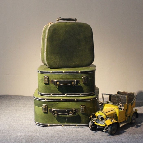 道具箱时尚行李箱短途旅行手提箱纯色旅行箱复古皮箱化妆箱木箱子