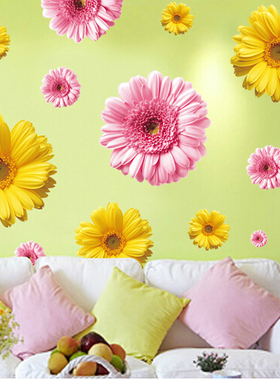 特大墙贴画卧室床头浪漫婚房布置墙饰贴纸植物花卉粉色玫瑰墙花