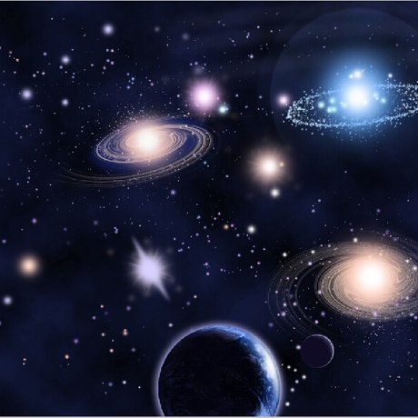 80      星空大型壁画ktv客厅酒吧主题天花板吊顶壁纸无纺布电视背景