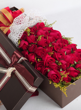 情人节520红玫瑰礼盒鲜花店石家庄邯郸唐山承德保定廊坊同城速