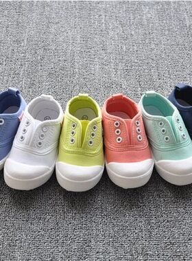 快乐购.儿童糖果色白球鞋 男女童彩色练功布鞋 童鞋帆布鞋 单鞋