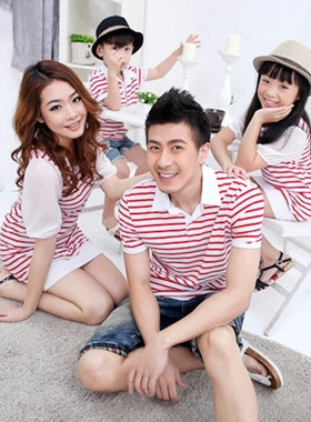 亲子装 儿童摄影服装 儿童摄影服饰新款 一家四口全家福造型服装