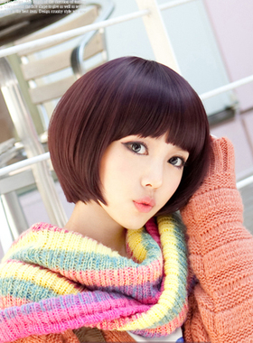 假发短发女短直发波波头蓬松修脸沙宣头学生头bobo实拍逼真jiafa