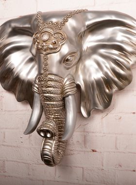 泰国家居象头墙上装饰品挂件东南亚风格客厅玄关大象头壁饰壁挂