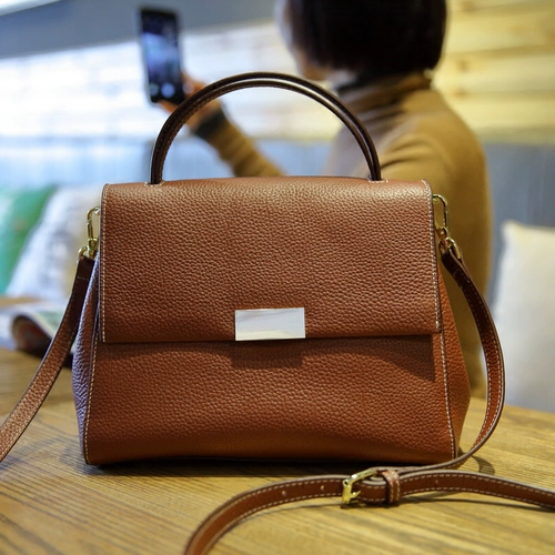 Модная кожаная сумка для телефона, сумка на одно плечо, воловья кожа, из натуральной кожи