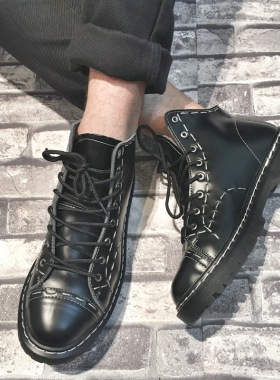 【黑白马丁靴】_同款靴子图片_权志龙同款靴子价格_搭配分享 - 爱逛街