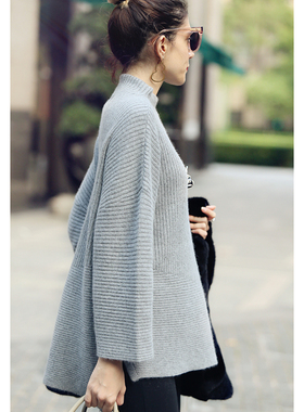 半手工编织羊毛羊绒短款粗棒毛衣开襟衫现货