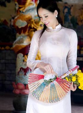 [水藤飘摇/越南奥黛]『那一袭吹皱的风』真丝 民族服装定制