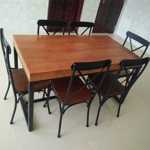 Современный обеденный стол ретро сплошной дерево американский обеденный стол Железный офисный стол длинный компьютерный стол