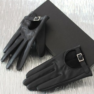 Short gloves, Korean style, genuine leather, backless