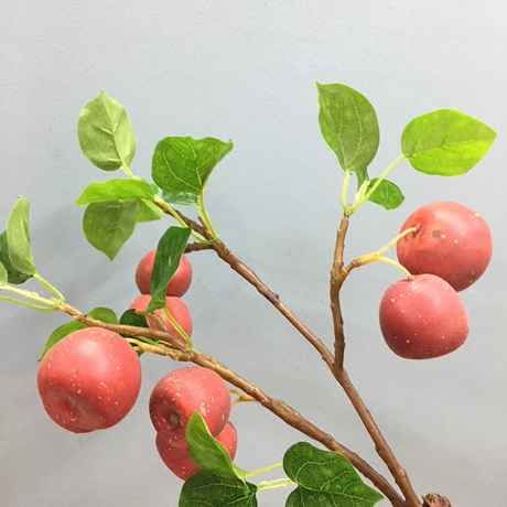 高档苹果枝手感胶仿真花浆果树枝假花苹果枝室内软装饰品拍摄道具