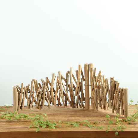 半山居 纯手工田园风木质迷你篱笆创意家居桌面摆件店铺装饰礼品