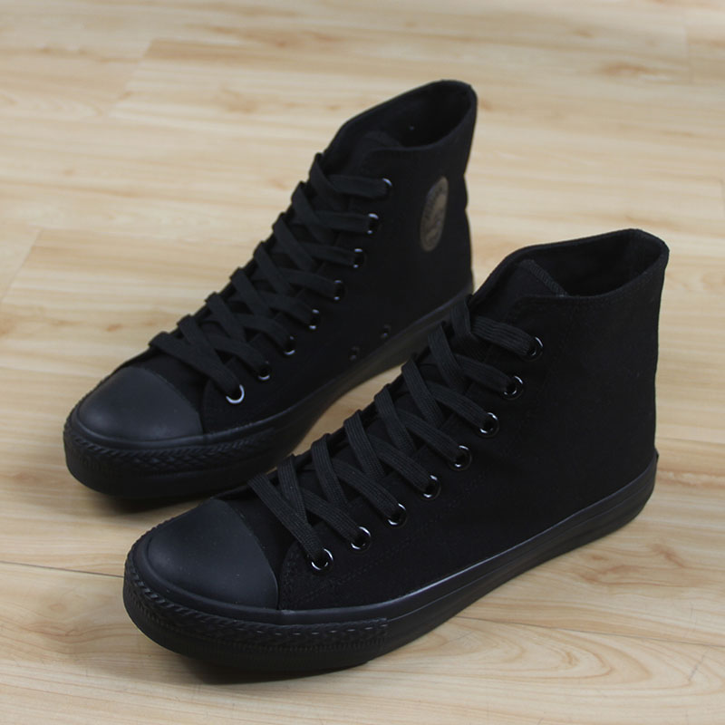 supra高帮鞋 人本男高帮帆布鞋潮鞋韩版板鞋百搭黑色布鞋男鞋休闲鞋