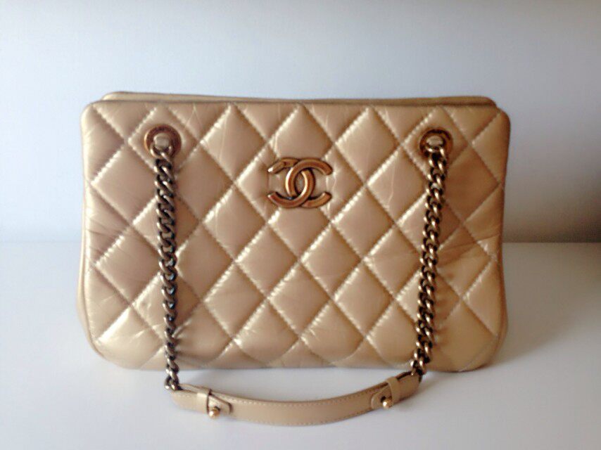 chanel金色链条包 香奈儿 金色单肩手挎链条包 带小票_推荐淘宝好看的