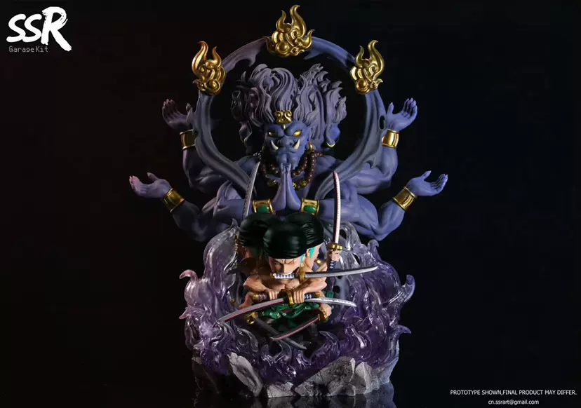 补款海外版ssr草帽团小雕像 金属制九刀流 鬼气