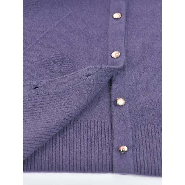 Middle-aged and elderly women's clothing 100% pure wool cardigan mom autumn and winter sweater coat middle-aged knitted sweater fashionable top