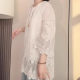 Women's white lace shirt spring and summer age-reducing trendy large size loose hook and hollow chic beautiful shirt top