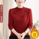Middle-aged mother's winter clothing plus velvet thickened knitted sweater middle-aged and elderly women's loose three-dimensional fashion warm top