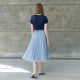 A complete set of simple blue skirt T-shirt suit for 2025 summer new women's clothing temperament commuting outfits