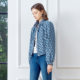 Color plaid short jacket for women 2025 autumn new women's casual versatile loose fashionable temperament jacket
