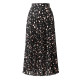 Black floral skirt for women in autumn 2025 new commuting versatile loose big swaying and slimming A-line long skirt