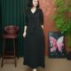 Mom's autumn new fashionable streamer long-sleeved dress spring and autumn style versatile temperament age-reducing mid-length skirt