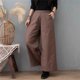 
Retro quilted thickened cotton pants for women's outer wear 2025 autumn and winter loose casual lightweight straight pants warm wide-leg trousers