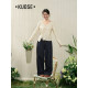 Wide color irregular design slit sweater top for women 2025 spring new apricot color inner bottom sweater