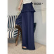Wide color blue retro imitation denim loose wide-leg casual pants for women 2025 spring and summer new straight trousers

