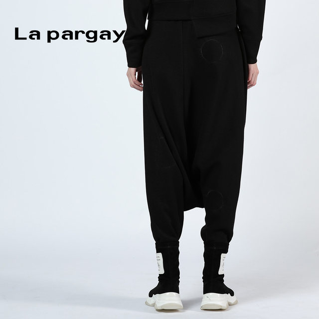 lapargay-napa-2024-spring-new-black-and-white-loose-pants-harun-pants