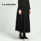 Lapargay Napaja 2023 new women's autumn and winter black mid-length printed skirt A-line skirt