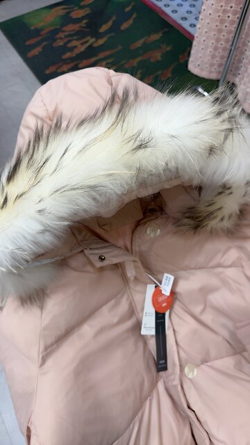 004004 milk puff real hair collar 90 gooseberry hooded one-hand gooseberry jacket for women winter thickened bread clothes
