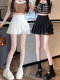 Black mesh pleated skirt female summer new small short skirt fashion pure desire high waist and thin A -line skirt
