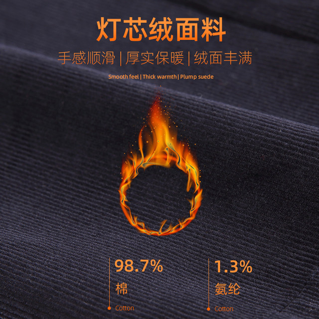 Mirandon Mom Pants 2024 Autumn and Winter New Corduroy Plus Velvet Warm Middle-aged and Elderly Women's Straight Pants