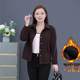 2023 autumn and winter new corduroy mother jacket middle-aged women's solid color fashion plus velvet short cotton jacket top
