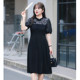 Large size women's national style summer new retro new Chinese long skirt sleeve sleeve waist thin and thin sister dress